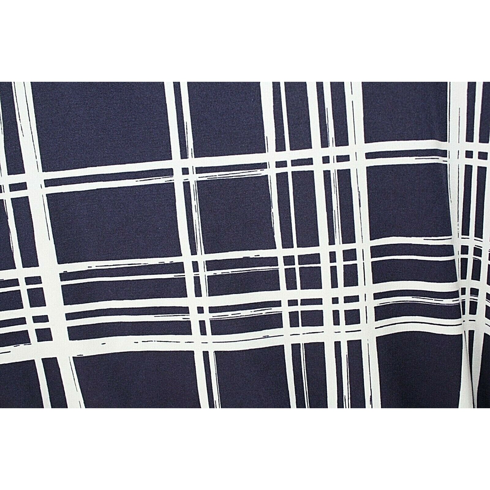 Swak Tank Top Blouse Plus Sz. 5x Navy White Plaid Sleeveless W / Hip Ties #03 — image 2 of 8
